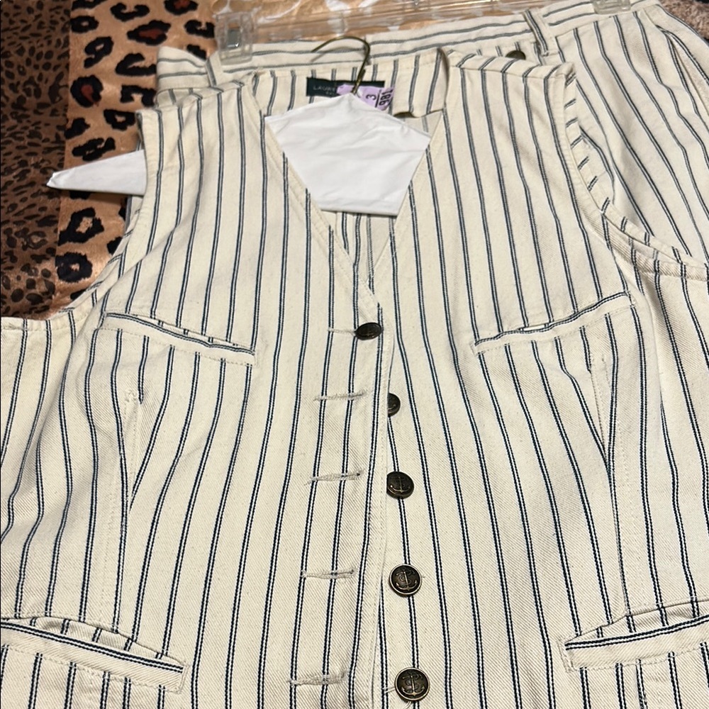 Ralph Lauren white and black pin strip